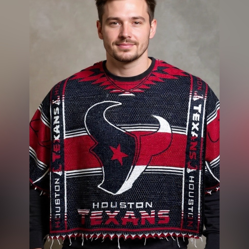 Houston Texans Custom Made Thick Unisex Poncho Serape Zarape